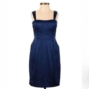 Express | Midnight Blue Sleeveless Formal Satin Cocktail Dress Size 0 XXS XS